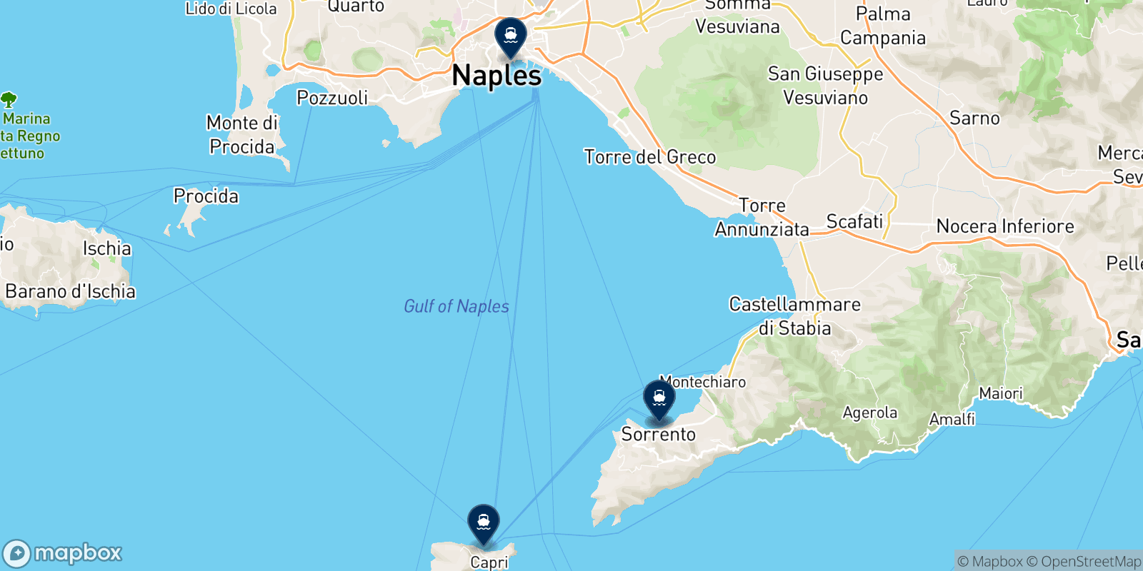Mappa delle destinazioni Snav Gescab