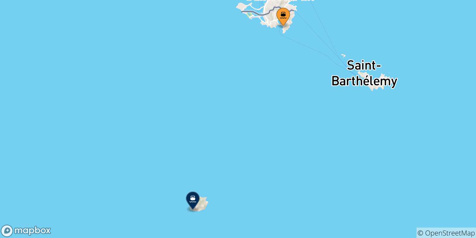 Mappa delle possibili rotte tra Philipsburg (St Maarten) e l'Olanda