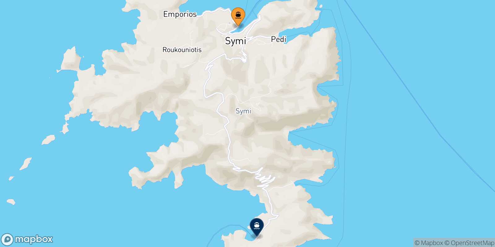 Mappa della rotta Symi Panormitis (Symi)