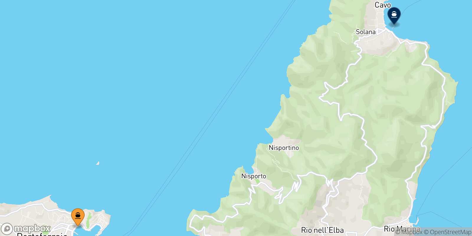 Mappa della rotta Portoferraio Cavo