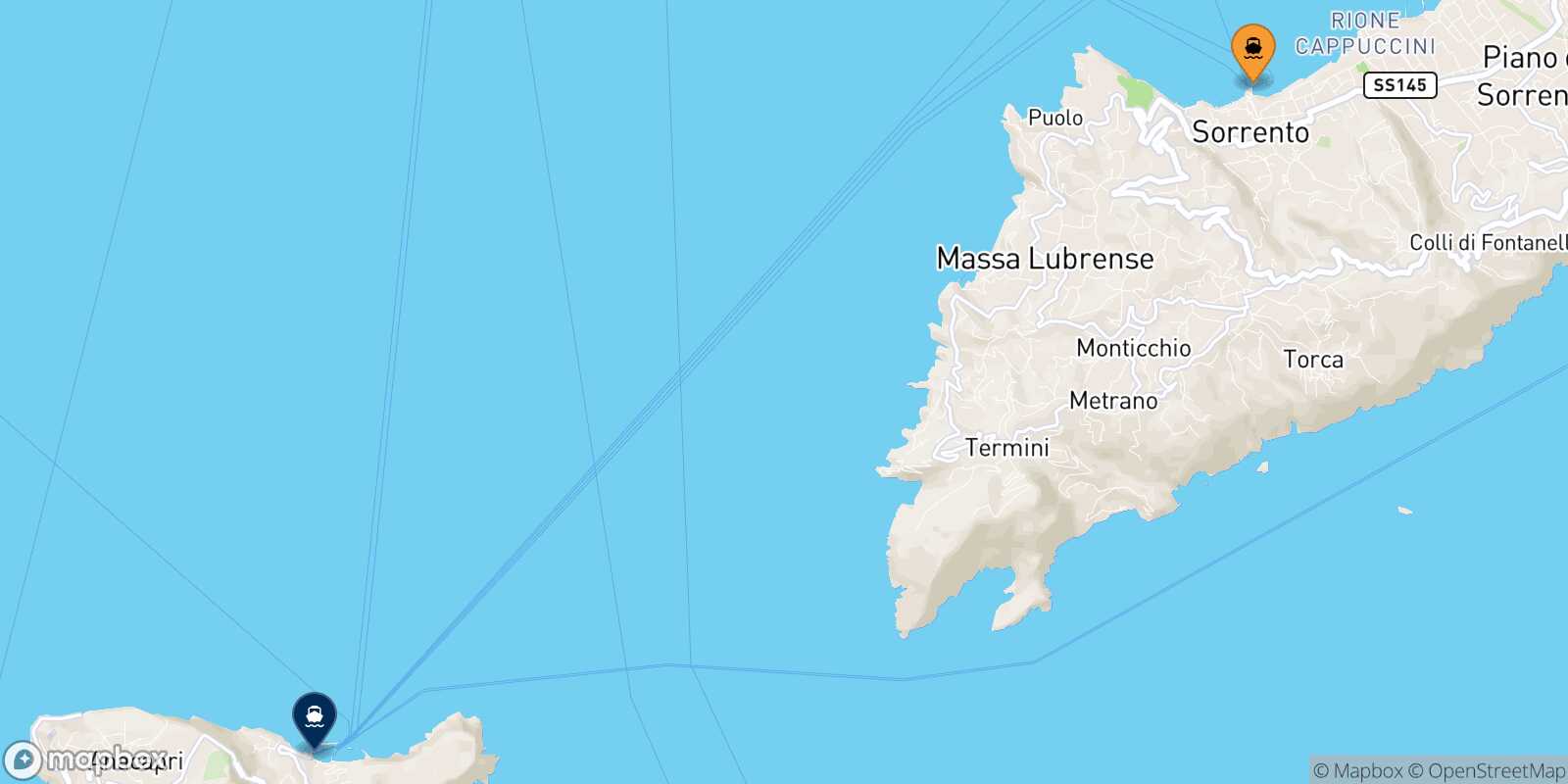 Mappa della rotta Castellammare Capri