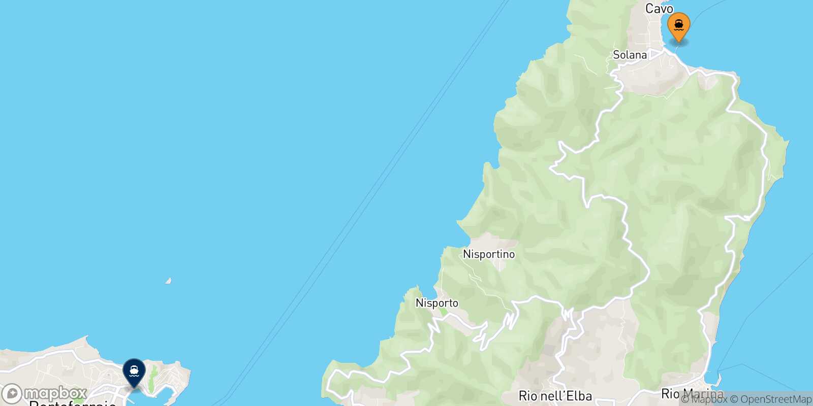 Mappa della rotta Cavo Portoferraio