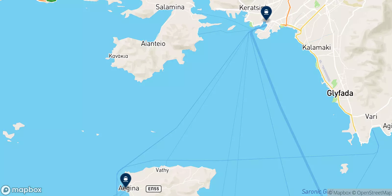 Mappa delle destinazioni San Lorenzo Ferries