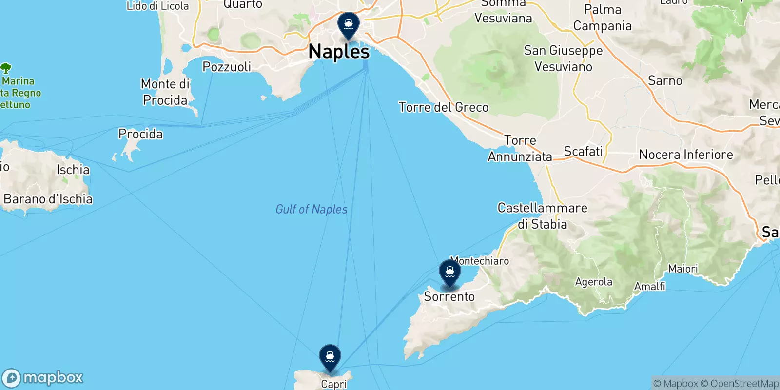 Mappa delle destinazioni Snav Gescab