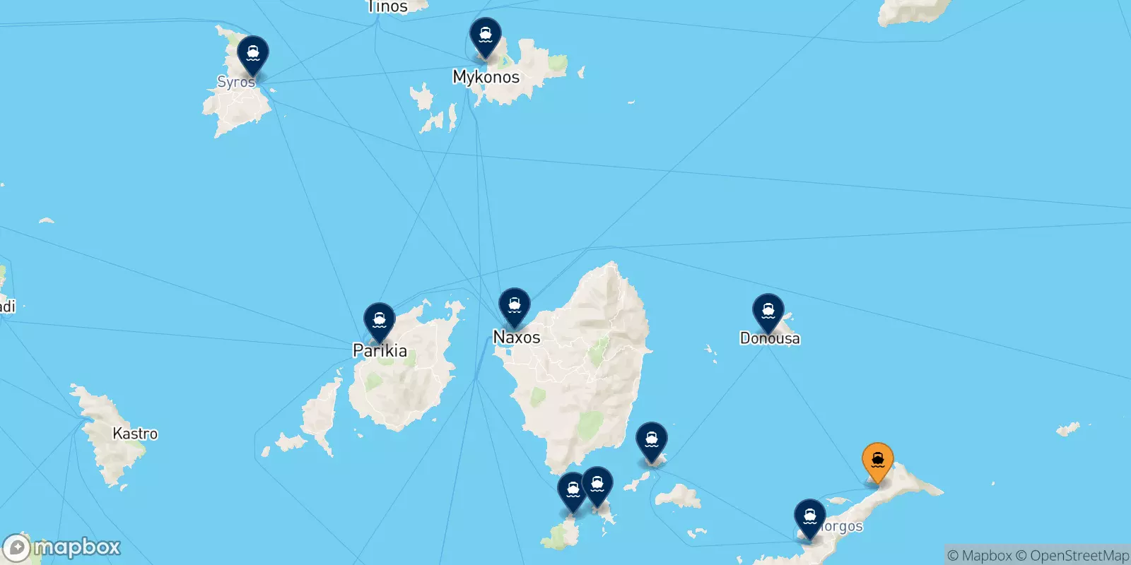 Traghetti da Aegiali (Amorgos) per le Isole Cicladi