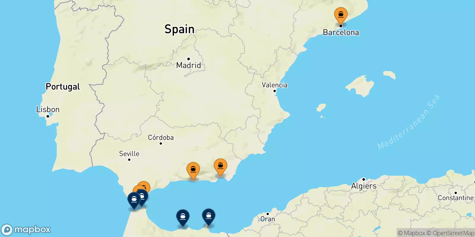 Traghetti dalla Spagna per il Marocco