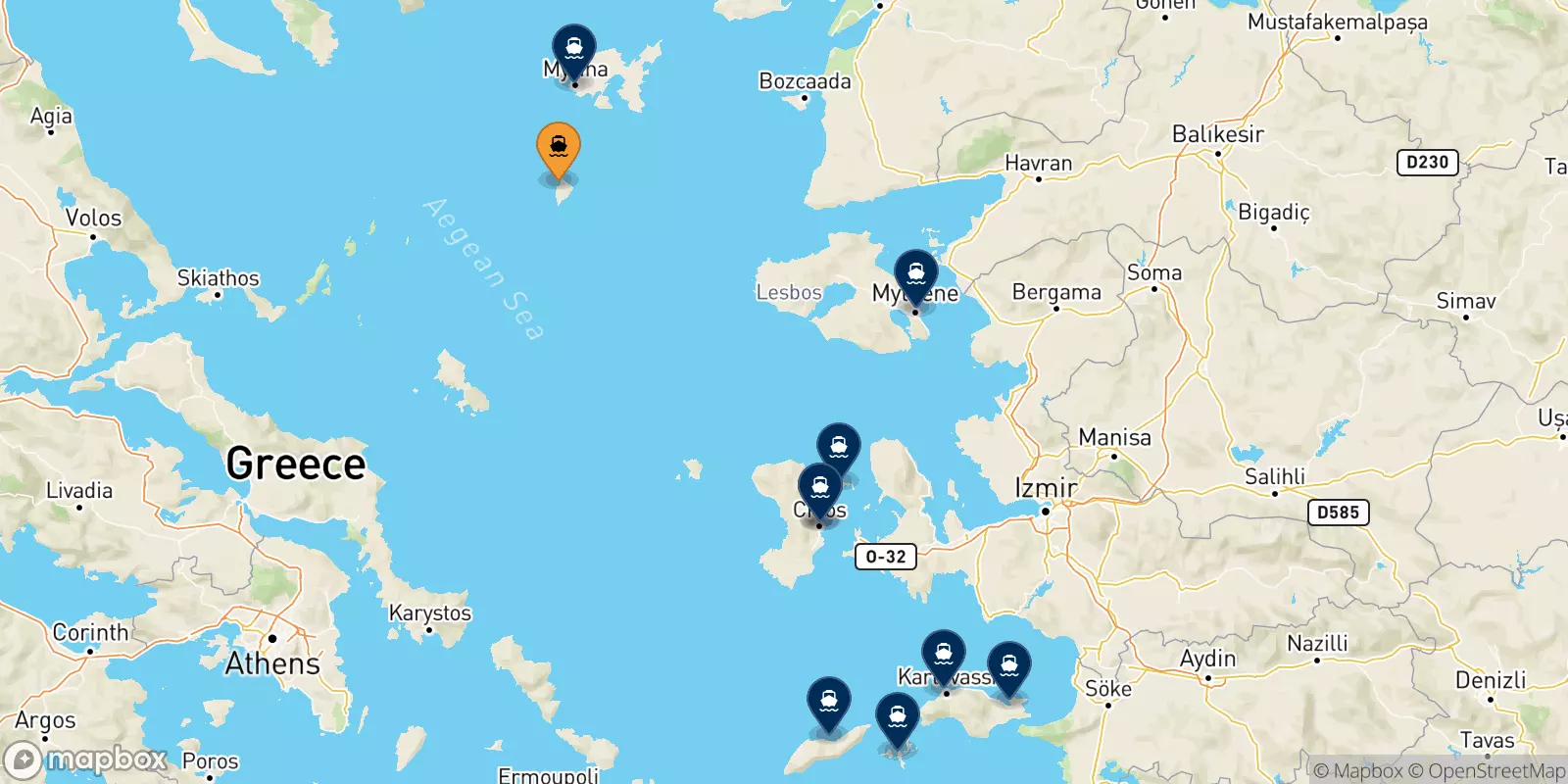 Traghetti da Agios Efstratios per le Isole Egeo Nord Orientale