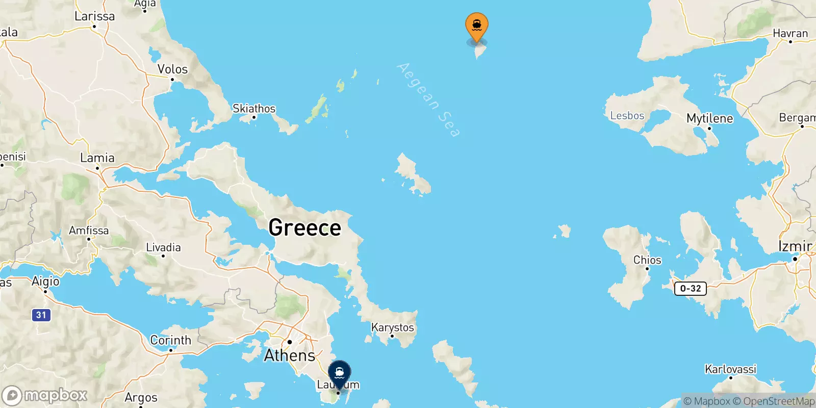 Traghetti da Agios Efstratios per Lavrio