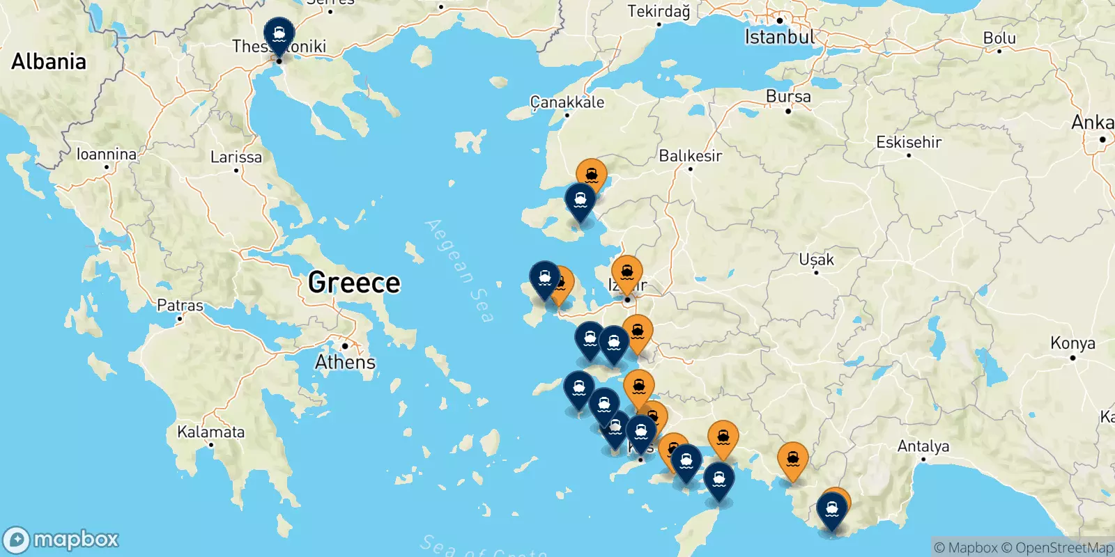 Traghetti dalla Turchia per la Grecia