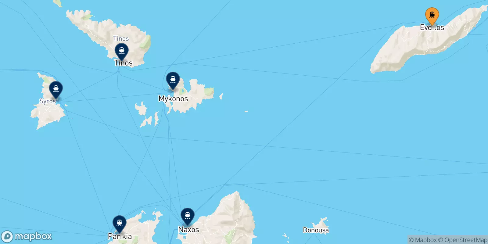 Traghetti da Agios Kirikos (Ikaria) per le Isole Cicladi