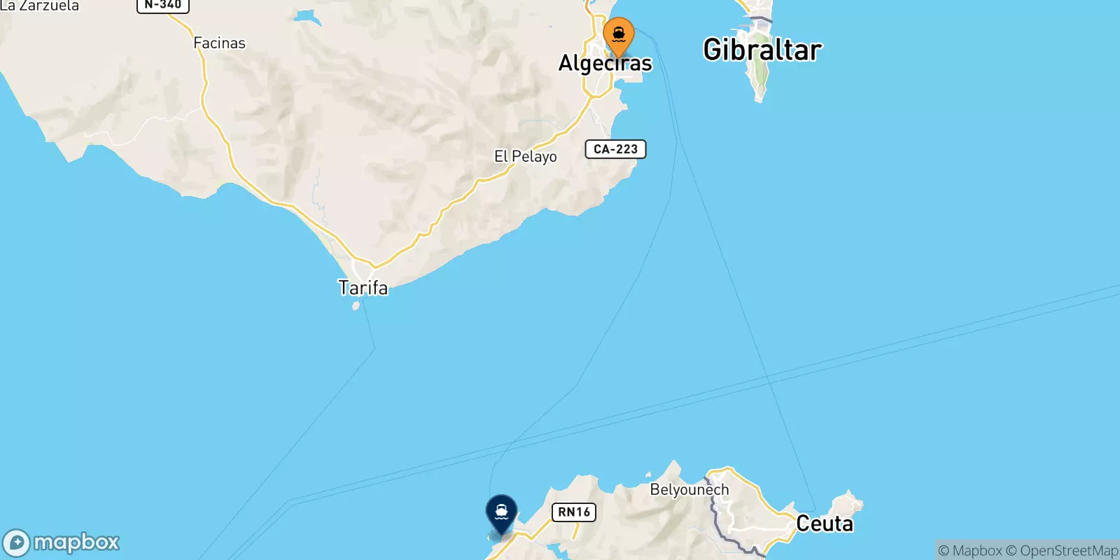 Traghetti da Algeciras per Tangeri Med