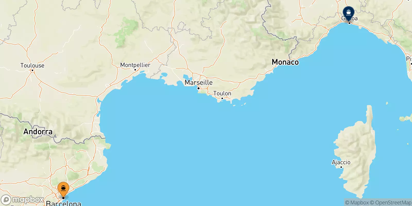 Traghetti da Barcellona per Genova