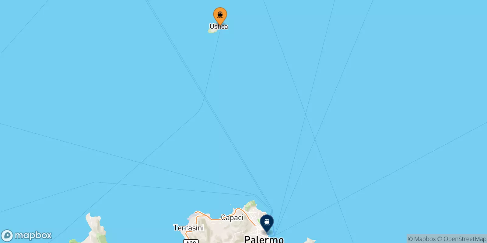 Traghetti da Cala S.maria (Ustica) per la Sicilia