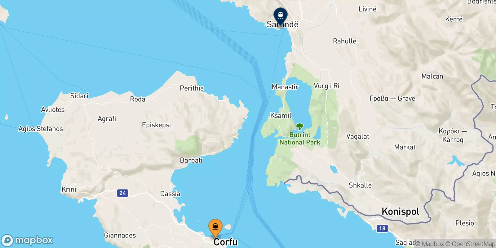 Traghetti da Corfu per Saranda