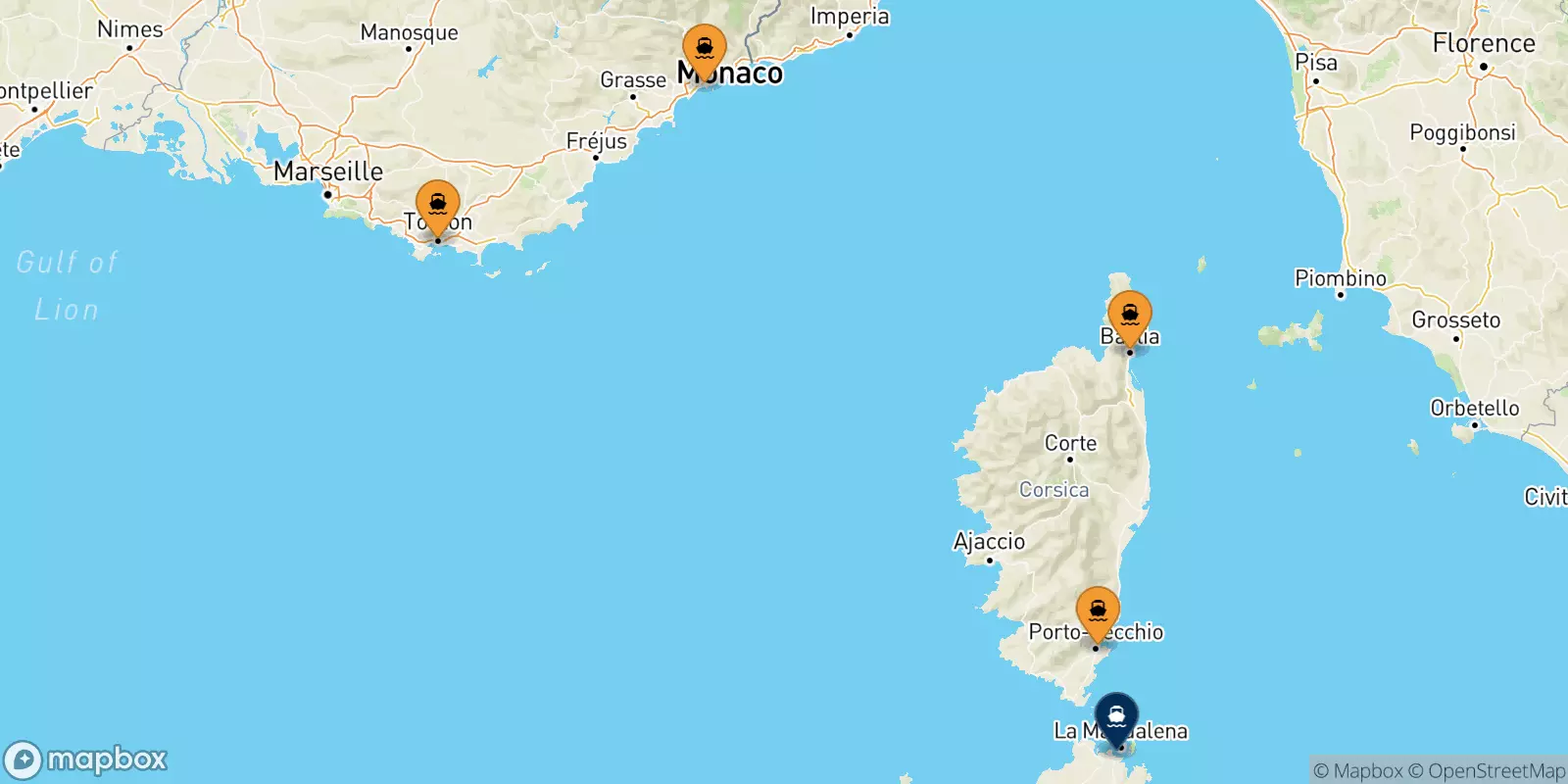 Traghetti dalla Francia per Golfo Aranci