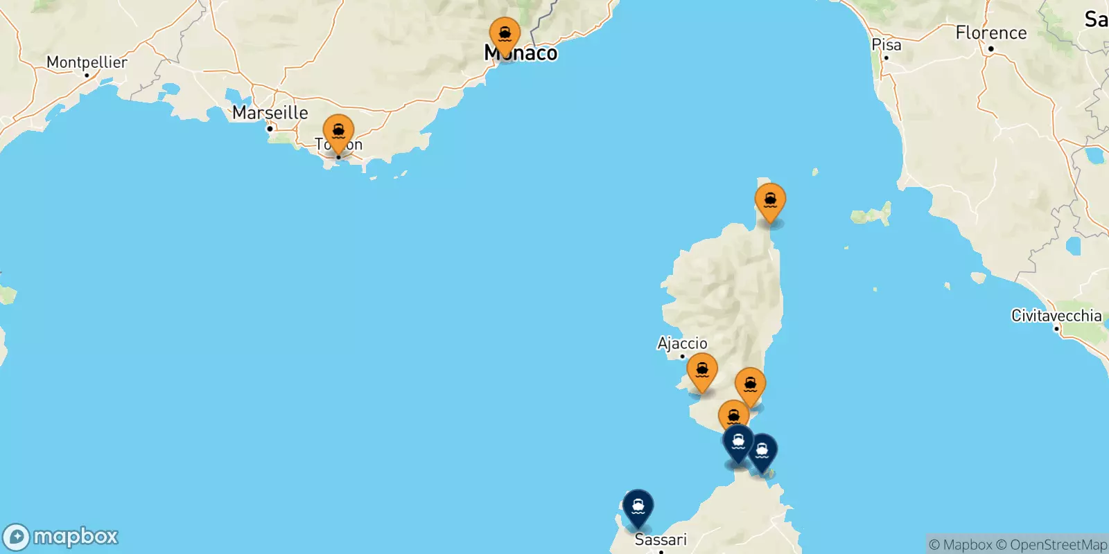 Traghetti dalla Francia per la Sardegna