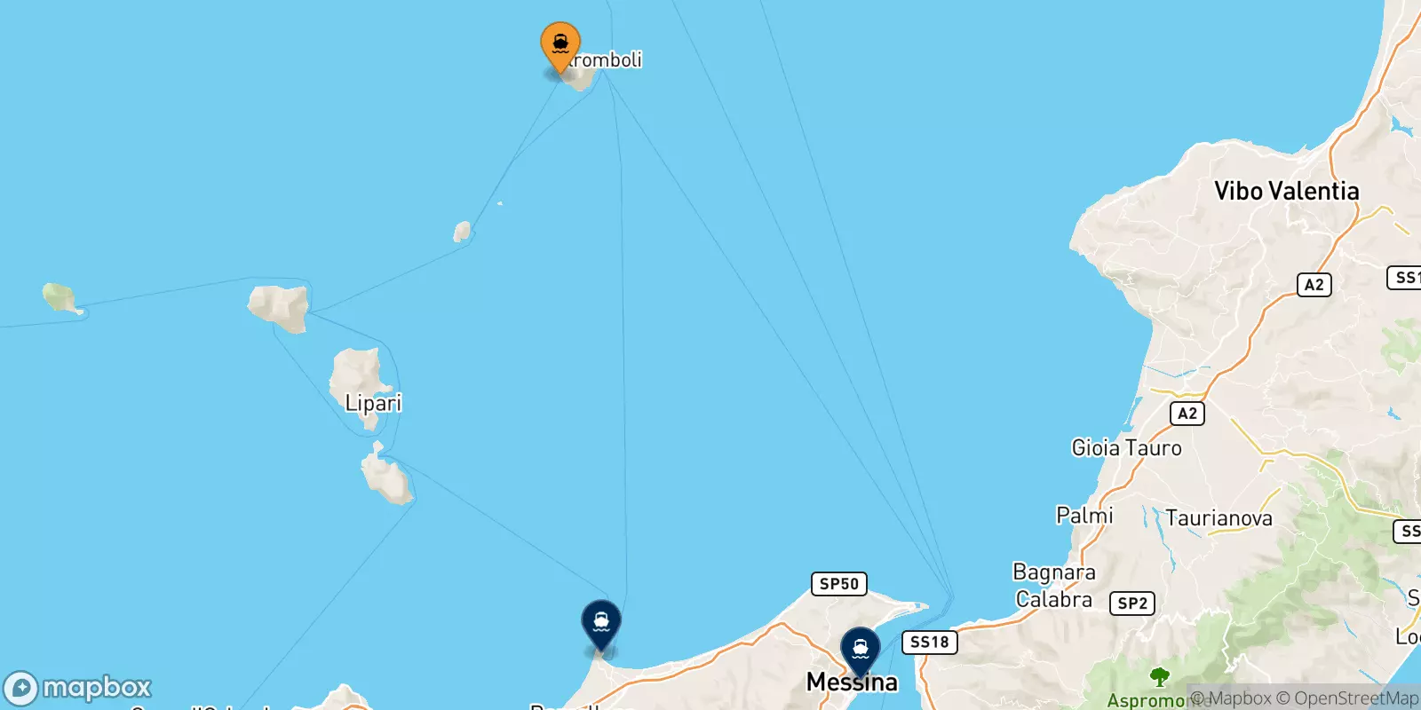 Traghetti da Ginostra (Stromboli) per la Sicilia