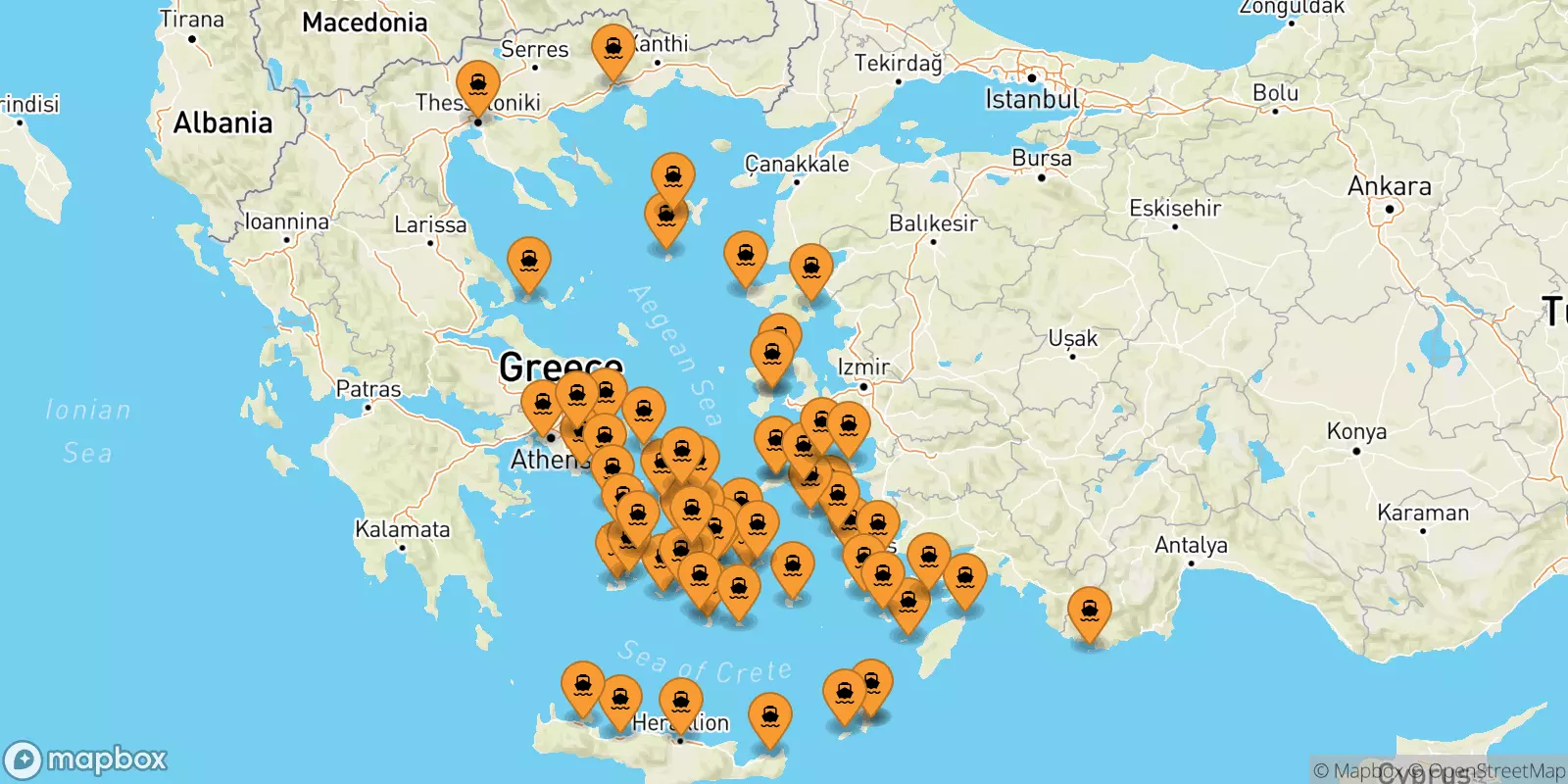 Traghetti dalla Grecia per le Isole Cicladi