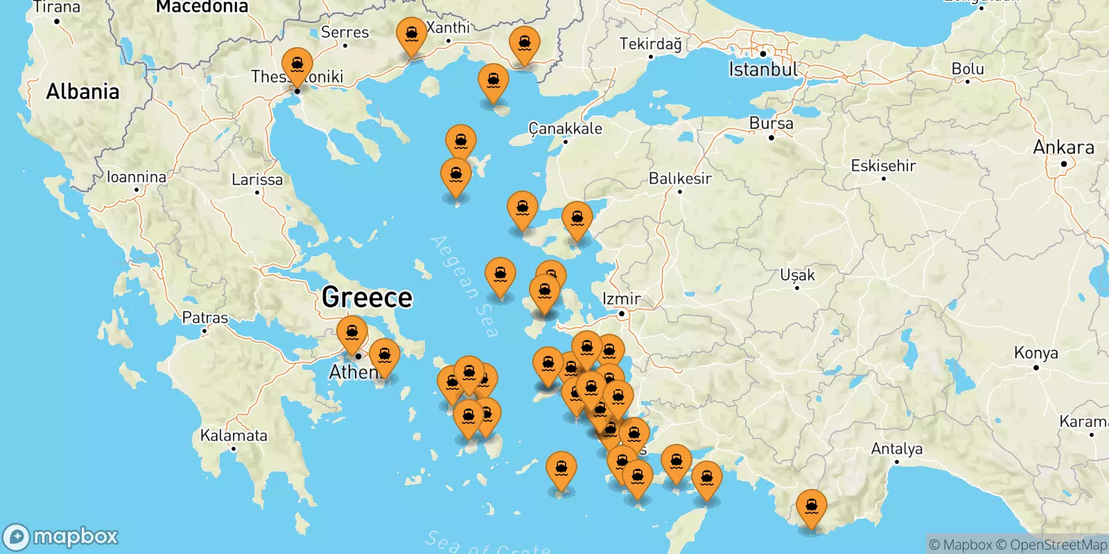 Traghetti dalla Grecia per le Isole Egeo Nord Orientale