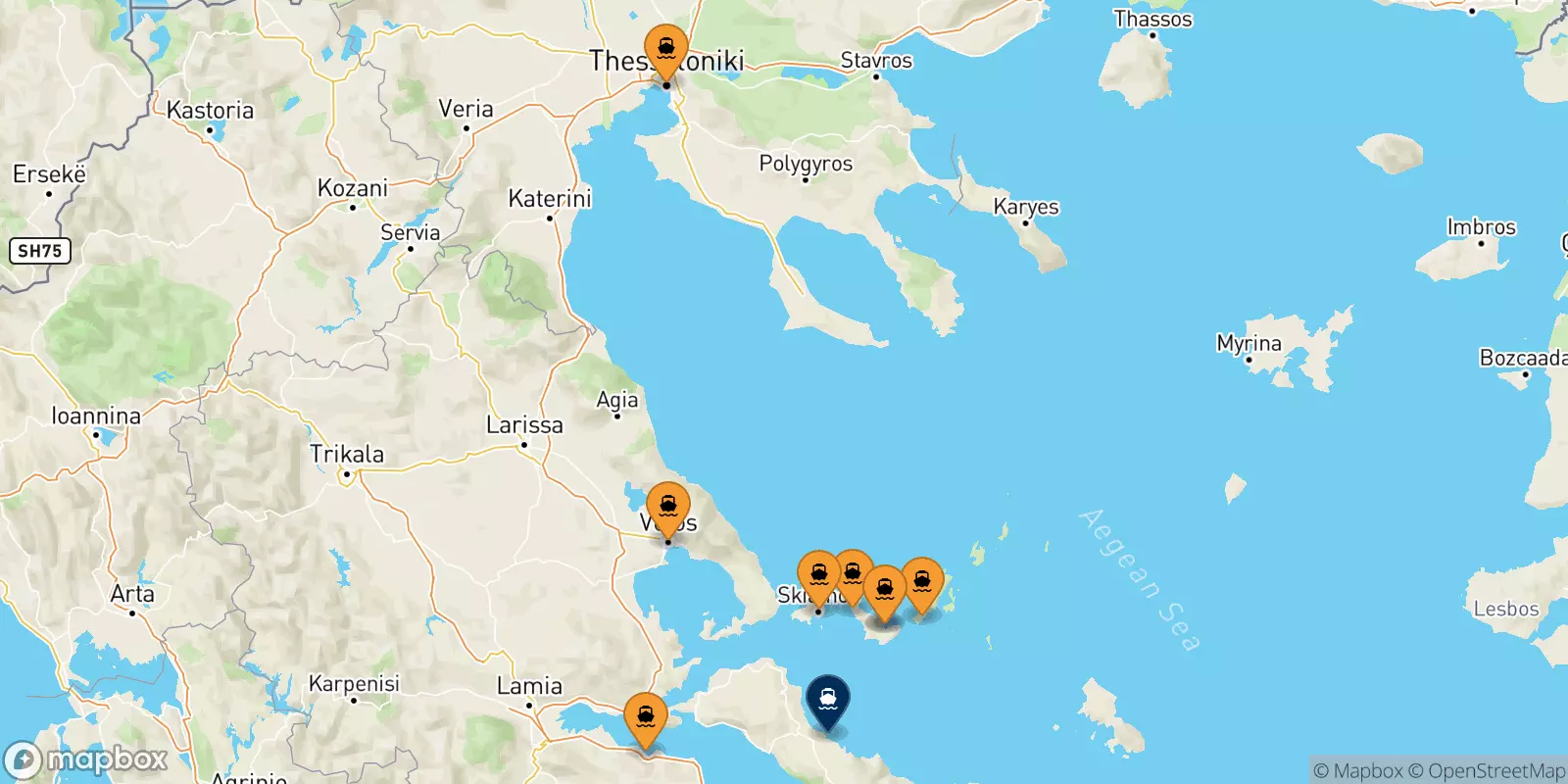 Traghetti dalla Grecia per Mantoudi (Evia)