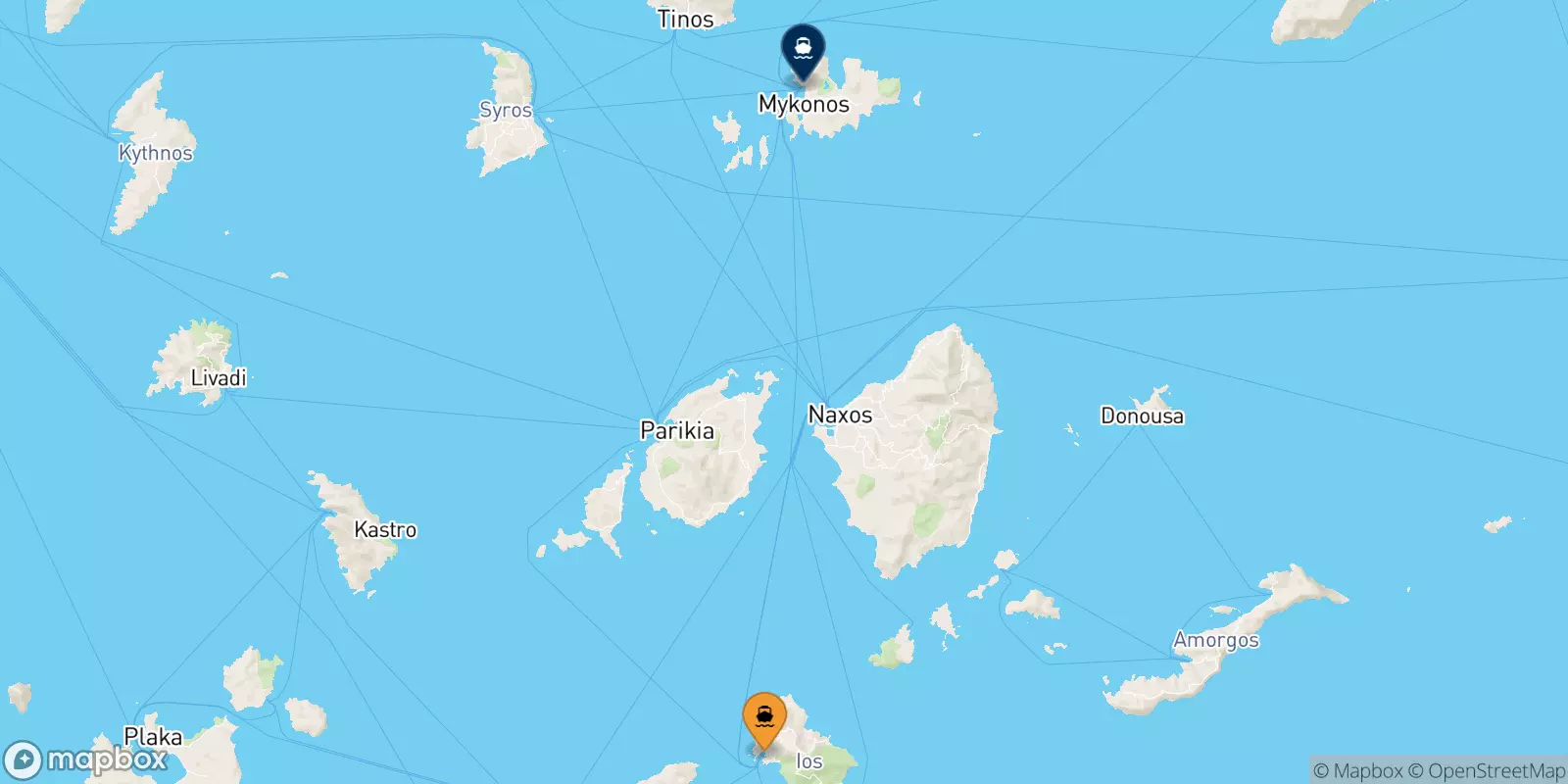 Traghetti da Ios per Mykonos