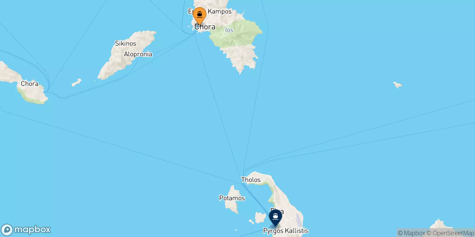 Traghetti da Ios per Santorini