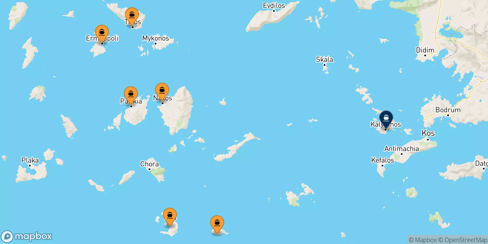 Traghetti dalle Isole Cicladi per Kalymnos