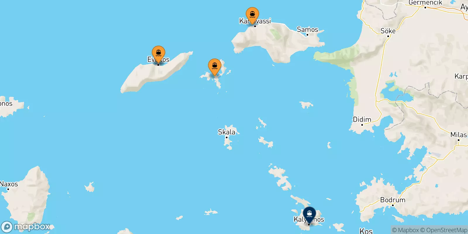 Traghetti dalle Isole Egeo Nord Orientale per Kalymnos