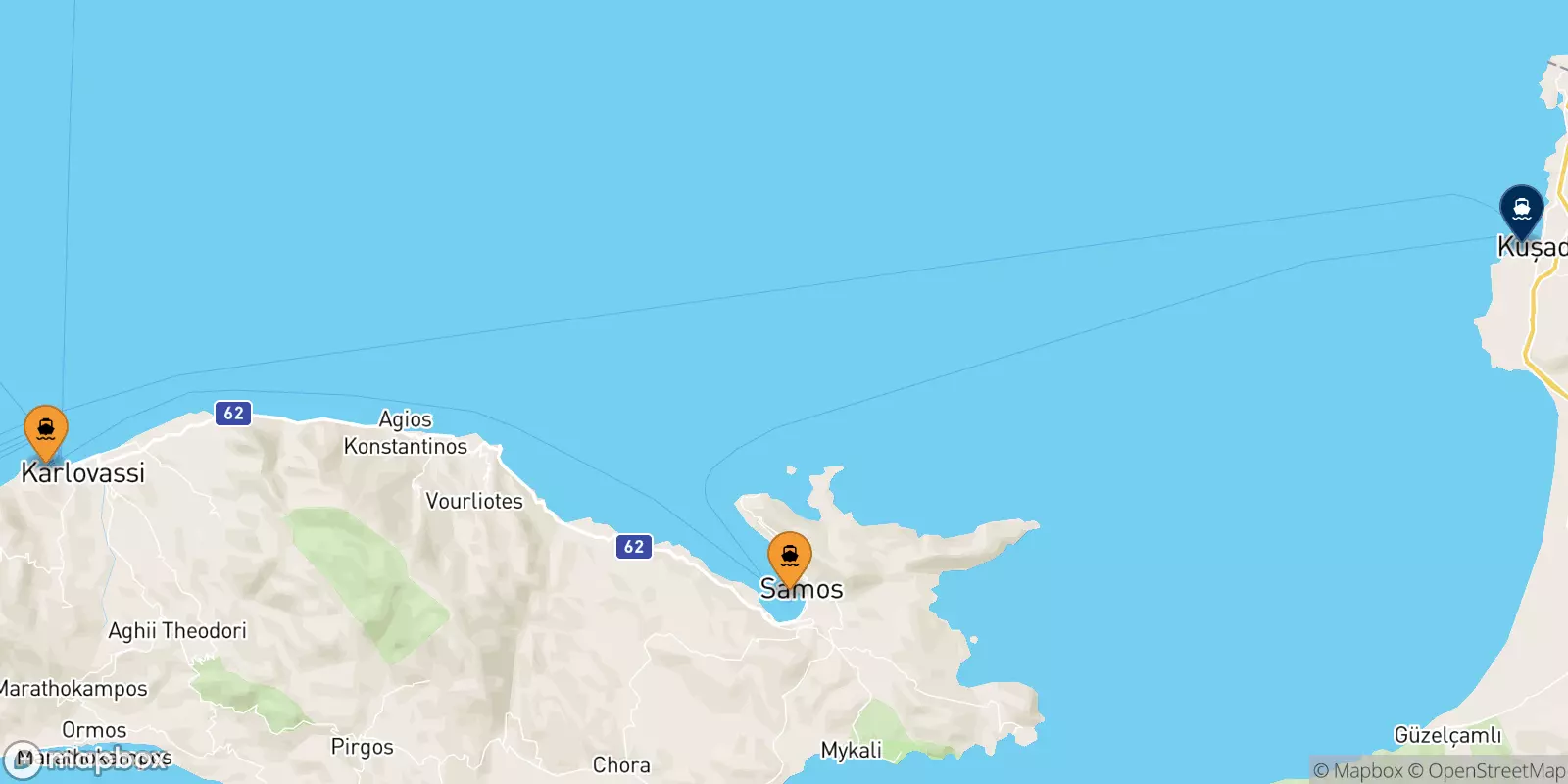 Traghetti dalle Isole Egeo Nord Orientale per Kusadasi