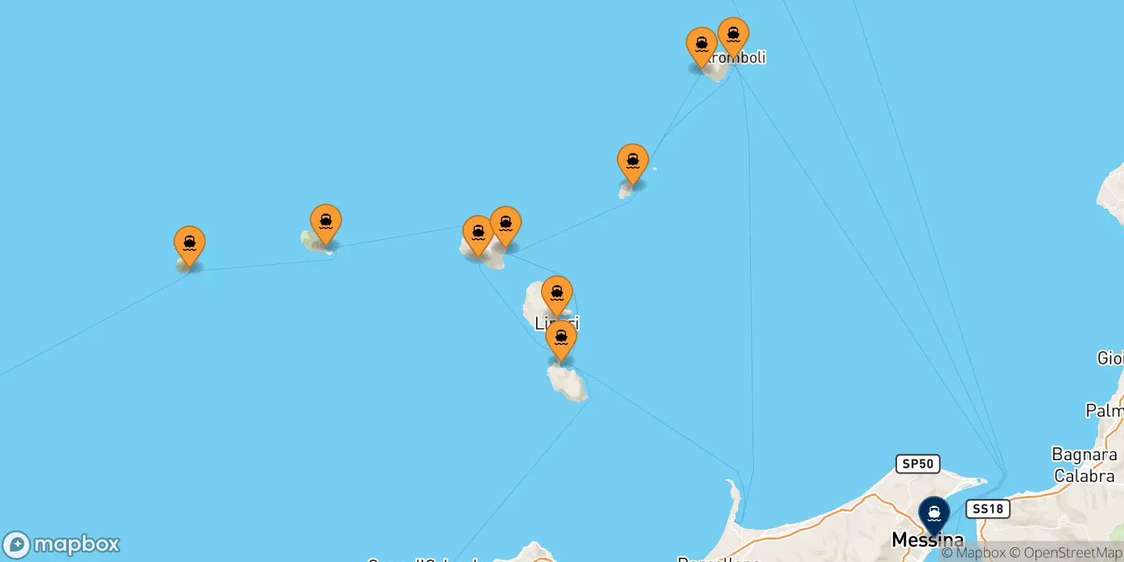 Traghetti dalle Isole Eolie per Messina