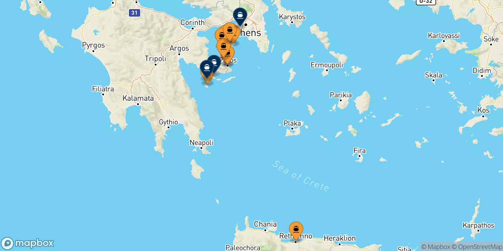 Traghetti dalle Isole Saroniche per la Grecia