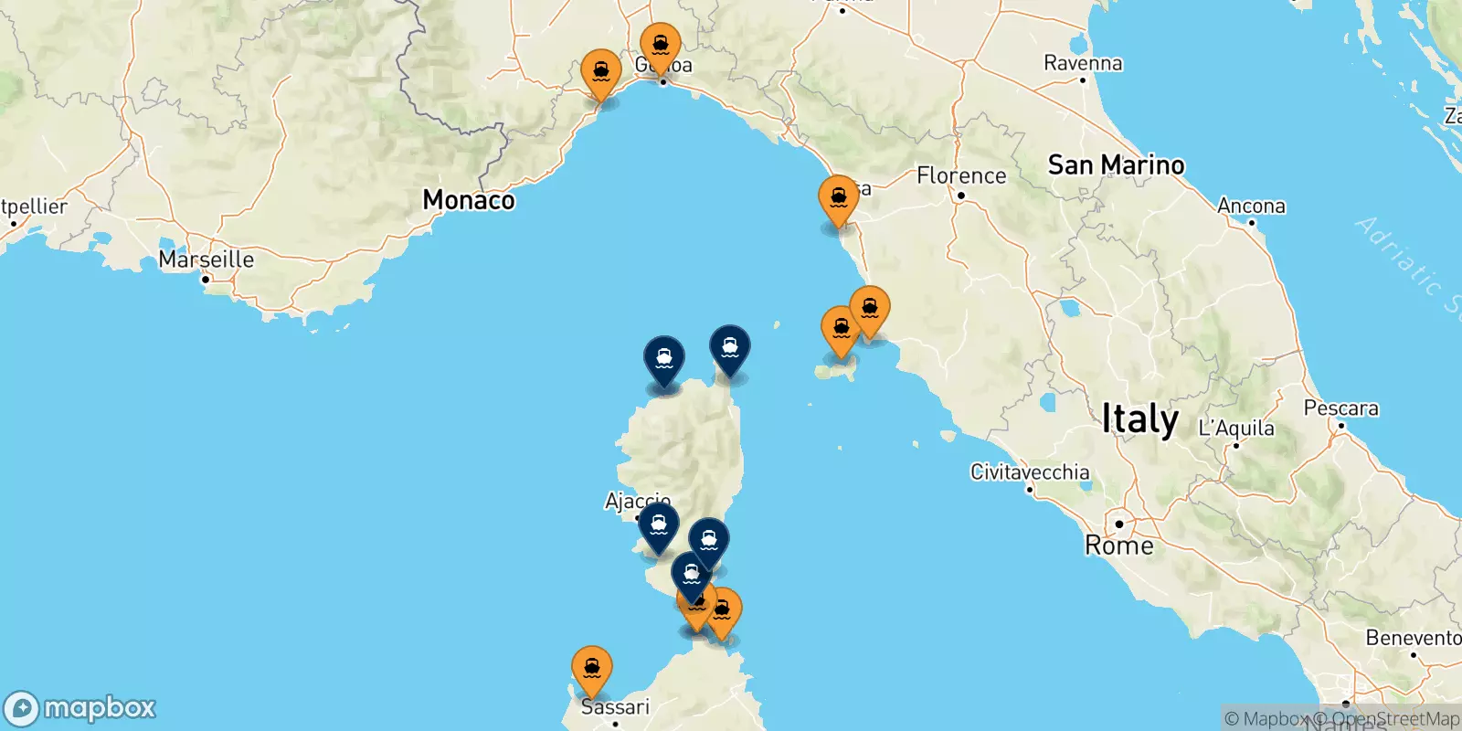 Traghetti dall'Italia per la Corsica