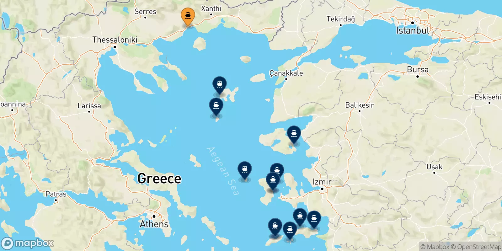 Traghetti da Kavala per le Isole Egeo Nord Orientale