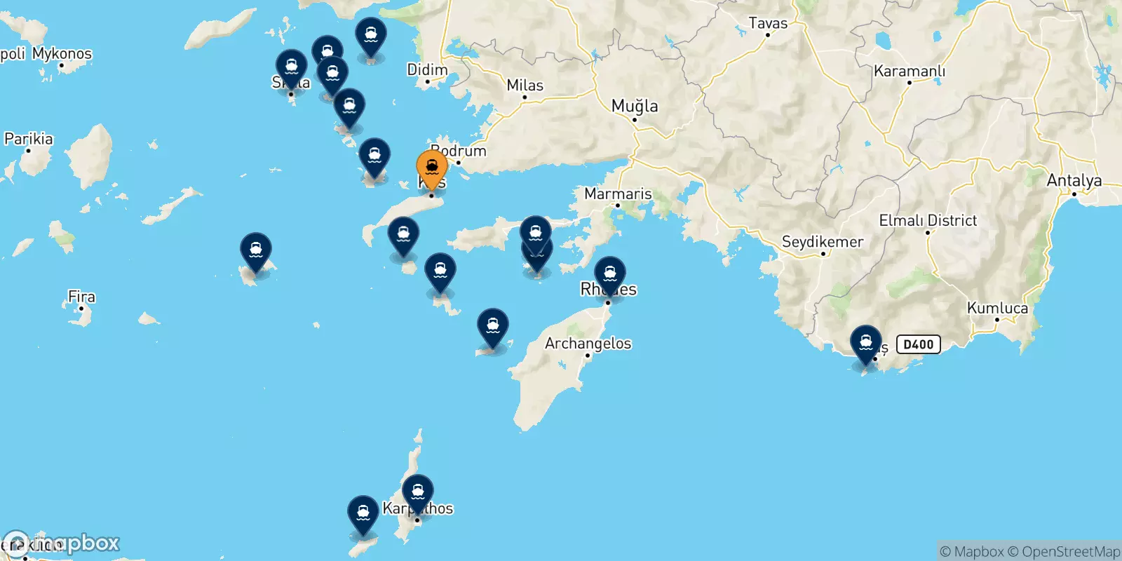 Traghetti da Kos per le Isole Dodecaneso