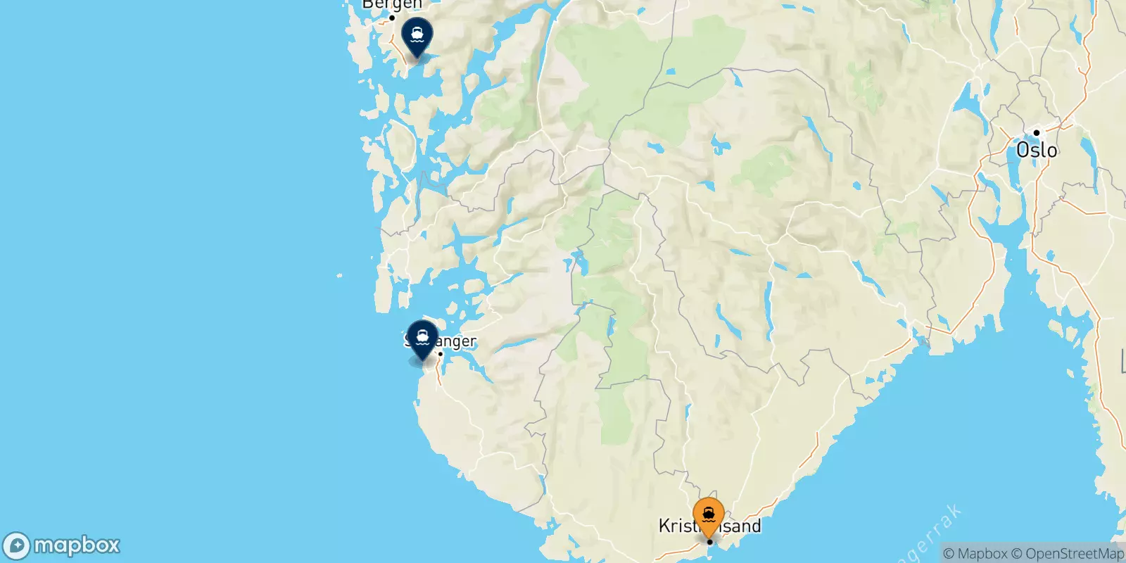 Traghetti da Kristiansand per la Norvegia