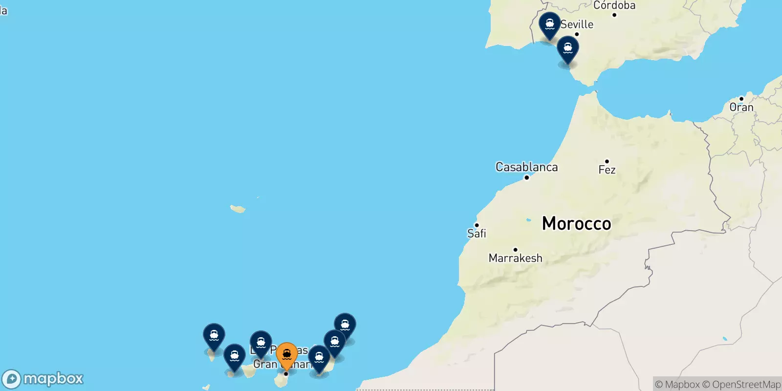 Traghetti da Las Palmas De Gran Canaria per la Spagna