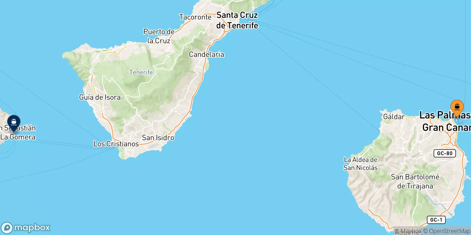 Traghetti da Las Palmas De Gran Canaria per San Sebastian De La Gomera