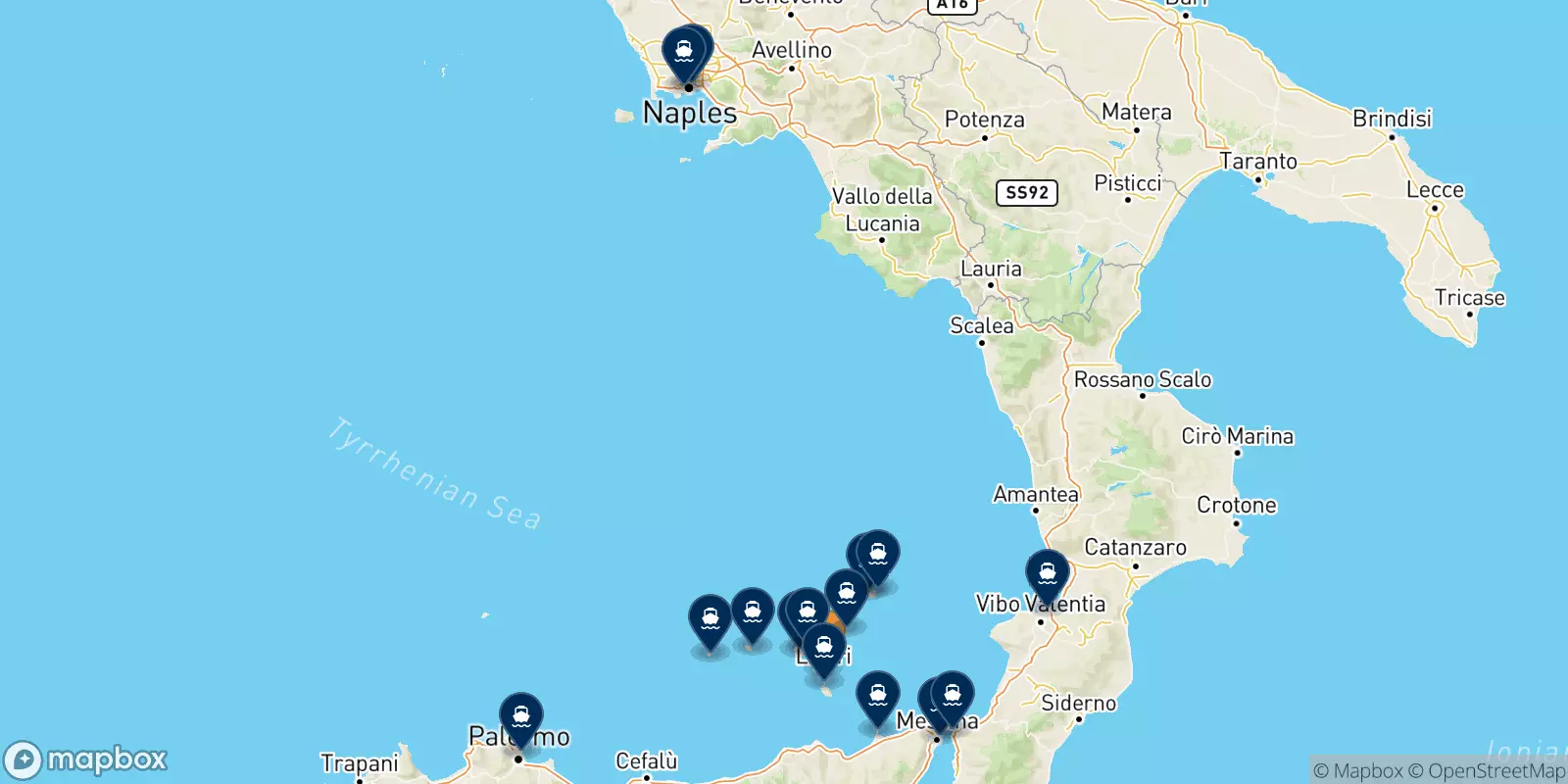 Traghetti da Lipari per l'Italia