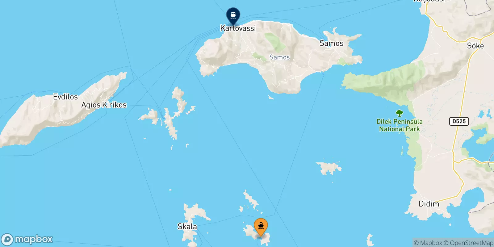 Traghetti da Lipsi per Pythagorio (Samos)