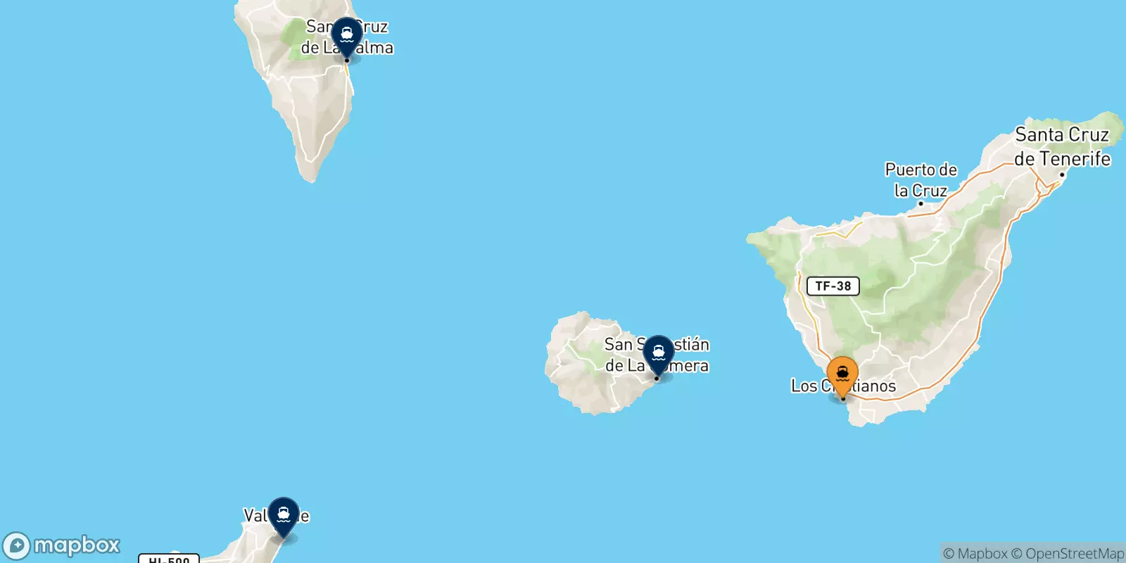 Traghetti da Los Cristianos (Tenerife) per le Isole Canarie