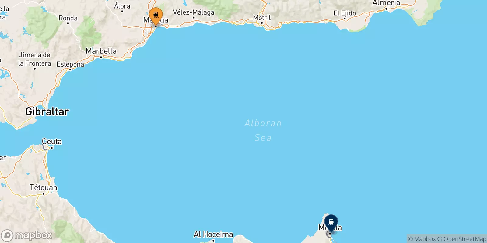 Traghetti da Malaga per Melilla