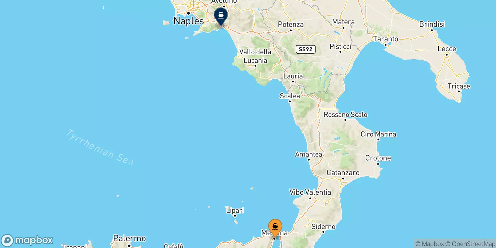 Traghetti da Messina per Salerno