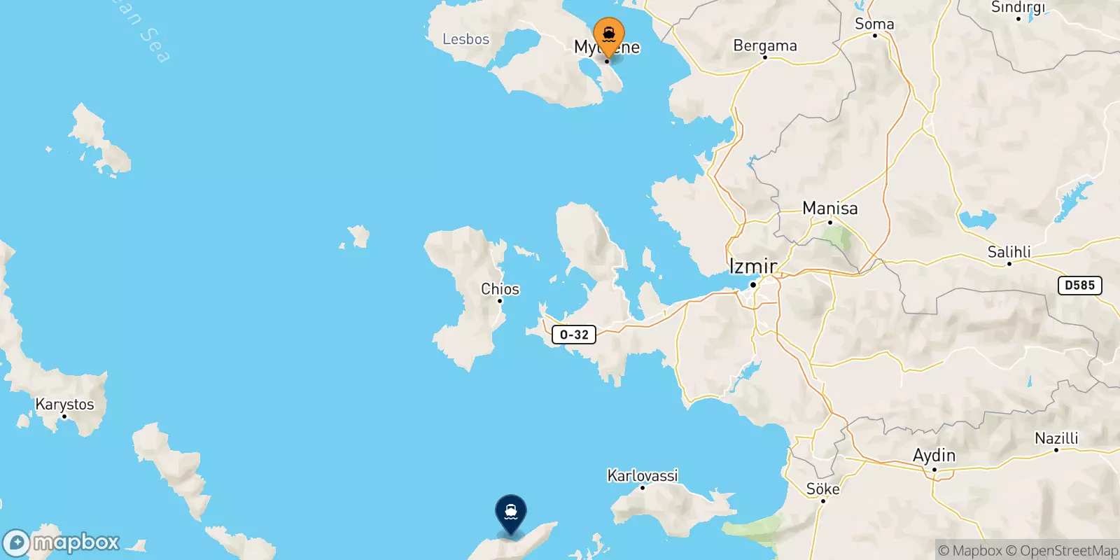 Traghetti da Mitilini (Lesvos) per Agios Kirikos (Ikaria)