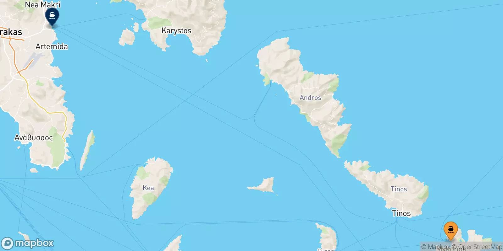 Traghetti da Mykonos per Rafina