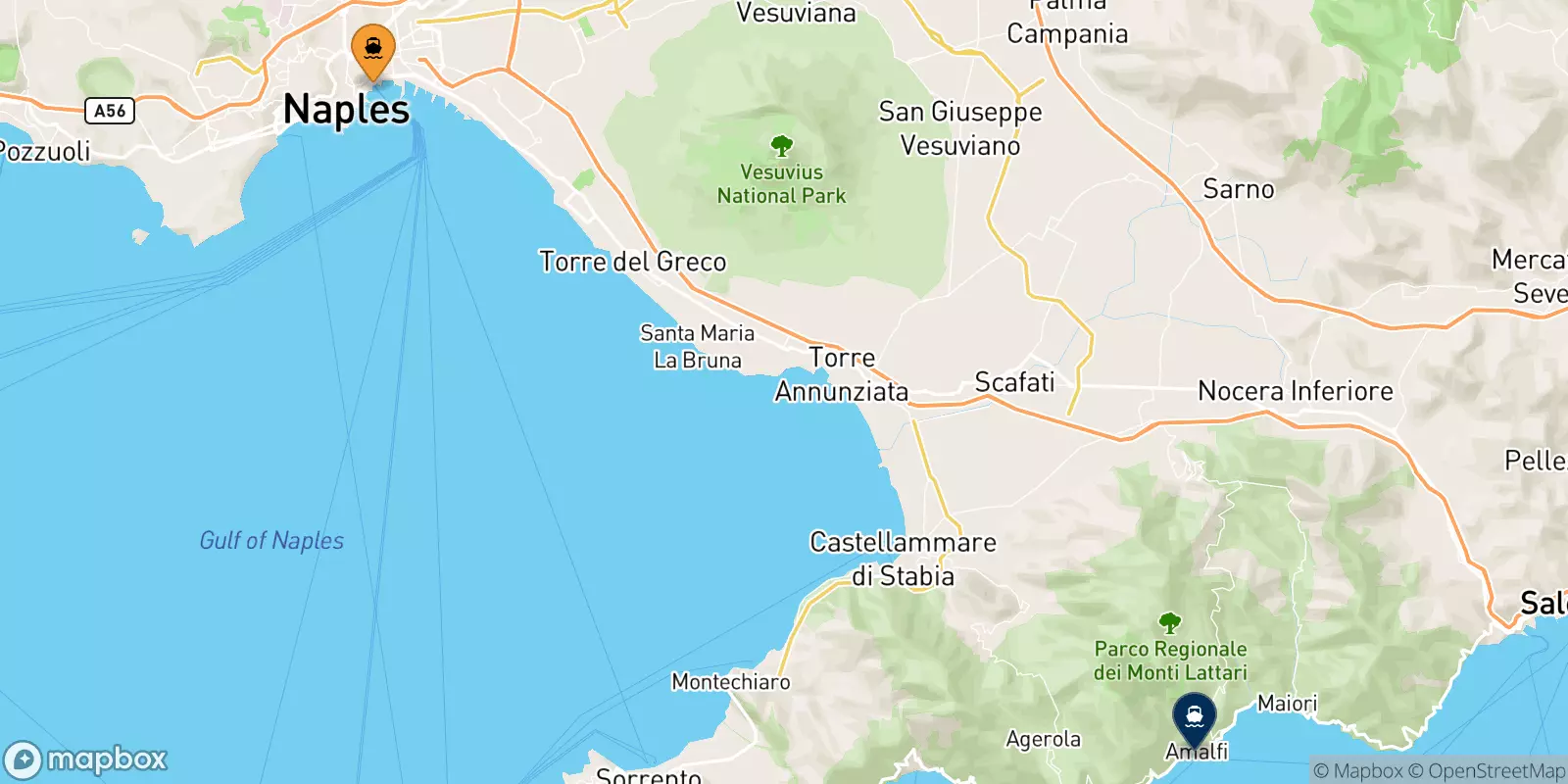 Traghetti da Napoli Beverello per Amalfi