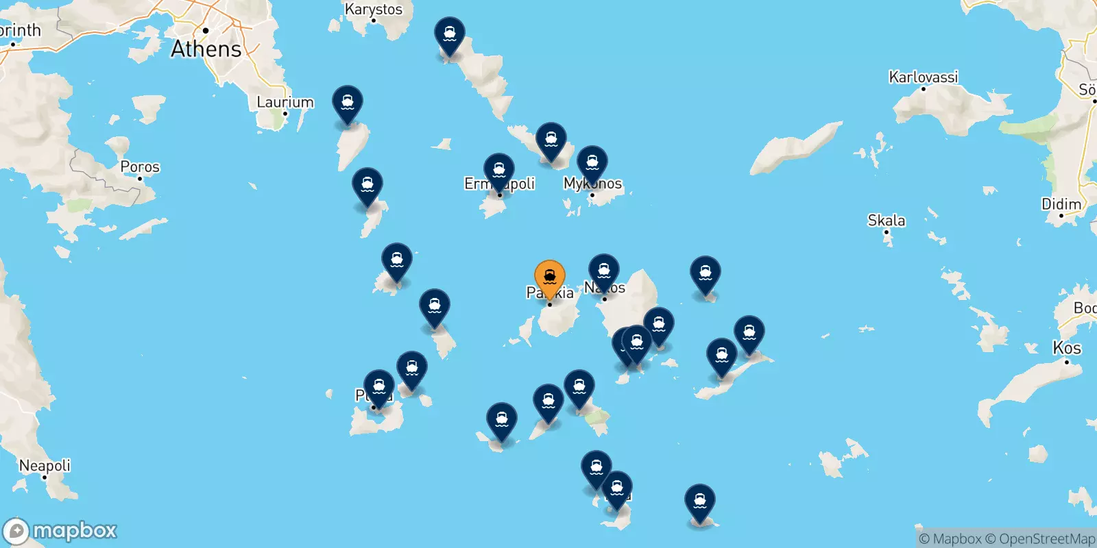 Traghetti da Paros per le Isole Cicladi