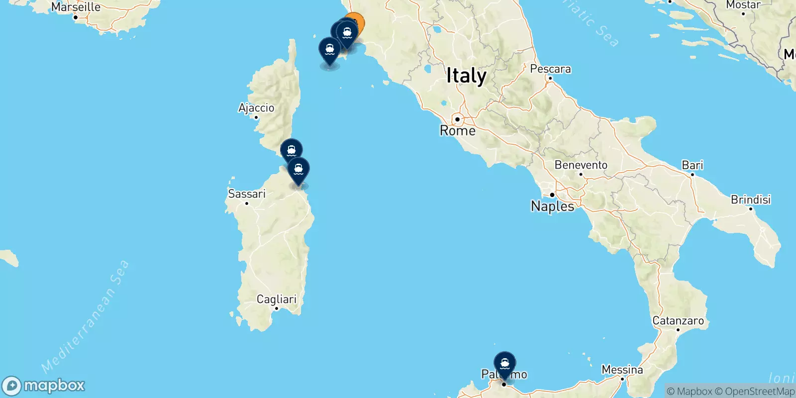 Traghetti da Piombino per l'Italia