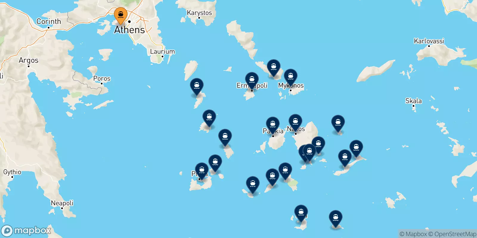 Traghetti da Pireo per le Isole Cicladi