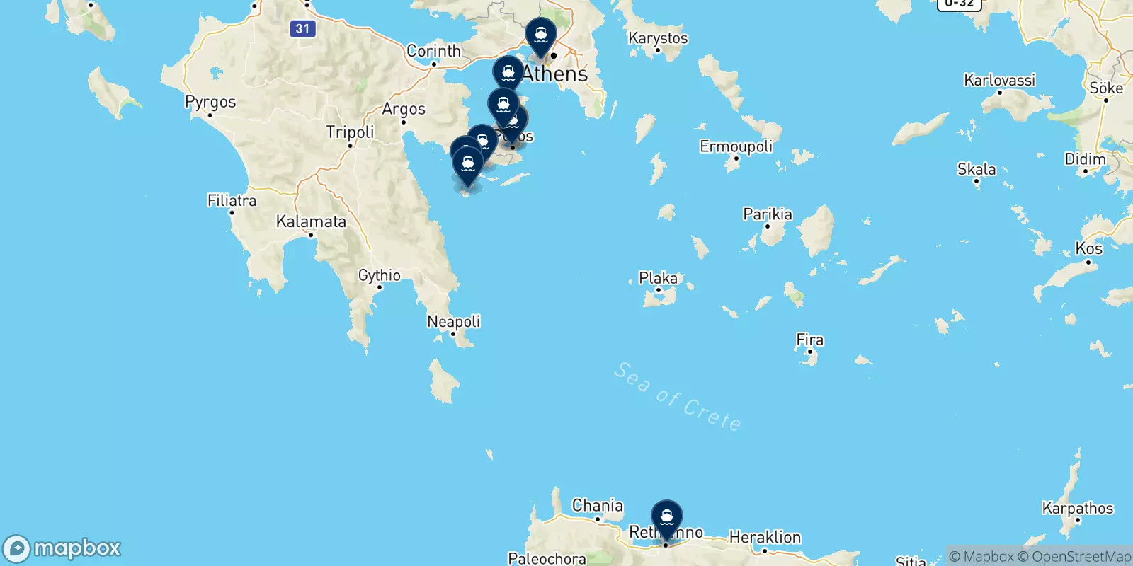 Traghetti da Poros per la Grecia