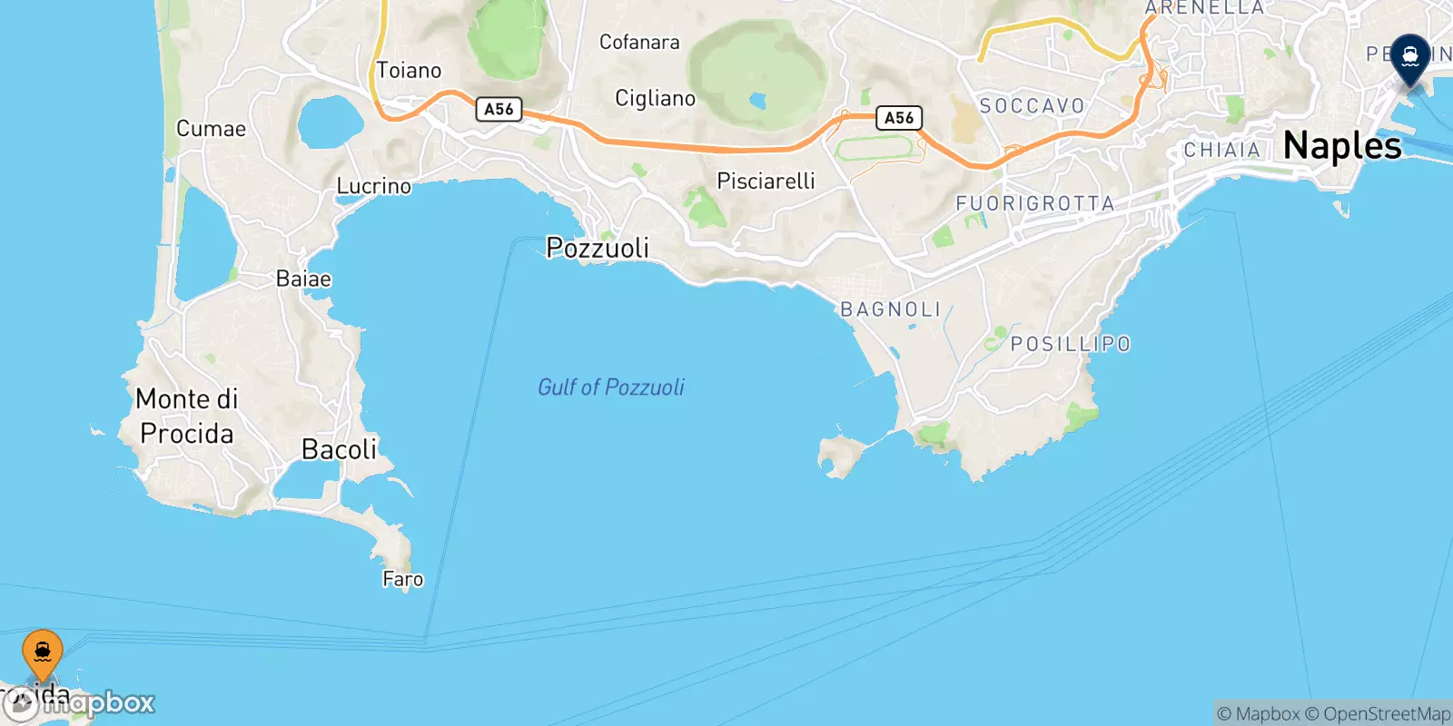 Traghetti da Procida per Napoli Beverello